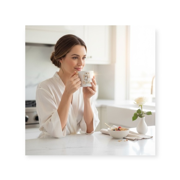 new Bride Boss Coffee Mug ✶ Gold Handle ✶ Gold Foil Script  ✶ Ceramic White ✶ - Picture 7 of 16